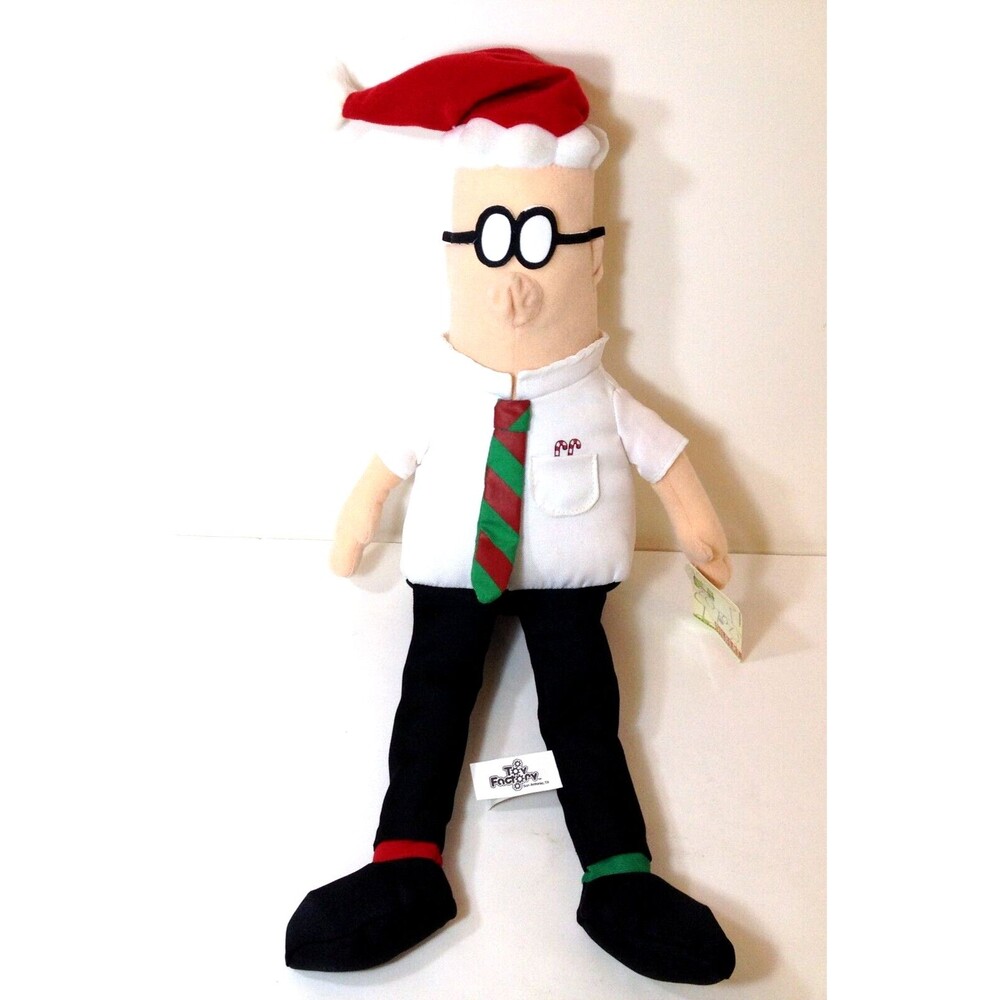 Dilbert By Toy Factory Holiday with Santa Hat and Candy Canes 18"